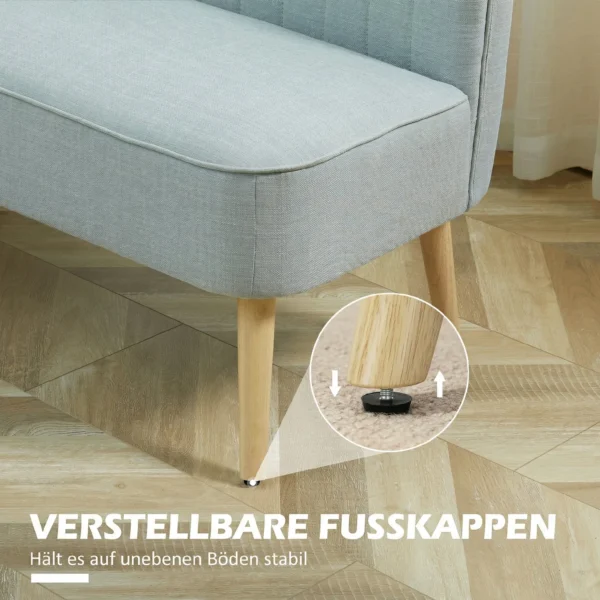 2 zits Bank, Zachte Bekleding, Onderhoudsvriendelijke Hoes, Tot 220 Kg, 117 X 56,5 X 77 Cm, Lichtgroen