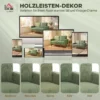 2 zitsbank, 134 Cm Corduroy Bank Met Pocketveren, Dikke Rugleuning, Houten Latten Accent, Groen