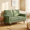 2 zitsbank, 134 Cm Corduroy Bank Met Pocketveren, Dikke Rugleuning, Houten Latten Accent, Groen