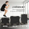 3 in 1 Plyo Box, Sprungbox Met Handvatopeningen, Voor Thuisfitness En Outdoor Workouts, 3 Spronghoogtes, Hout, Zwart