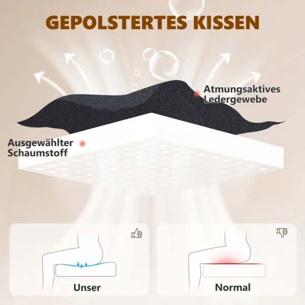 3D Kneed Massage Bureaustoel Met Voetensteun, Verstelbare Computerstoel Met Hoge Rugleuning, Leathaire Bekleding, Zwart