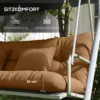 4 delige Set Zitkussens, 150x50 Cm Waterafstotend Stoelkussen Met Bindlinten, 10cm Dik Bruin