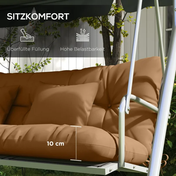 4 delige Set Zitkussens, 150x50 Cm Waterafstotend Stoelkussen Met Bindlinten, 10cm Dik Bruin