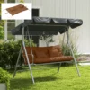 4 delige Set Zitkussens, 150x50 Cm Waterafstotend Stoelkussen Met Bindlinten, 10cm Dik Bruin