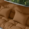 4 delige Set Zitkussens, 150x50 Cm Waterafstotend Stoelkussen Met Bindlinten, 10cm Dik Bruin