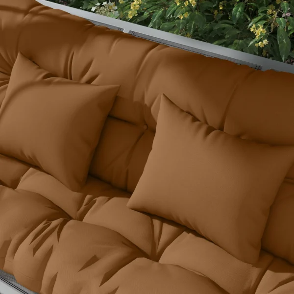 4 delige Set Zitkussens, 150x50 Cm Waterafstotend Stoelkussen Met Bindlinten, 10cm Dik Bruin