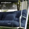 4 delige Set Zitkussens, 150x50 Cm Waterafstotend Stoelkussen Met Bindlinten, 10cm Dik Marineblauw