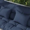 4 delige Set Zitkussens, 150x50 Cm Waterafstotend Stoelkussen Met Bindlinten, 10cm Dik Marineblauw