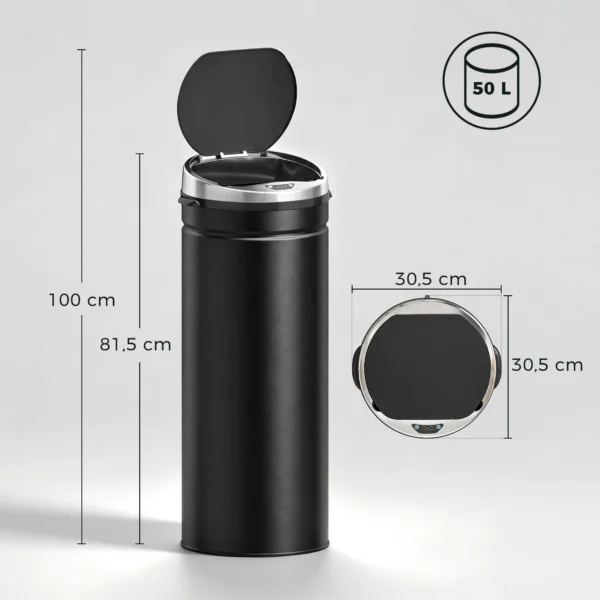 50 L Sensor Vuilnisbak, Automatische Afvalbak, Roestvrij Keukenemmer Met Infraroodsensor, Voor Keuken, Eetkamer