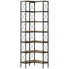 6 traps L vormig Boekenrek, Vrijstaand Hoekrek Met Metalen Frame, Rustiek Bruin, 60 X 60 X 200 Cm