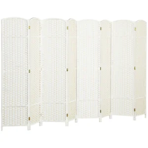 8 delige Kamerverdeler, Opvouwbare Privacy Scherm, Privacy Wand Voor Woonkamer, Slaapkamer, Thuiskantoor, Wit