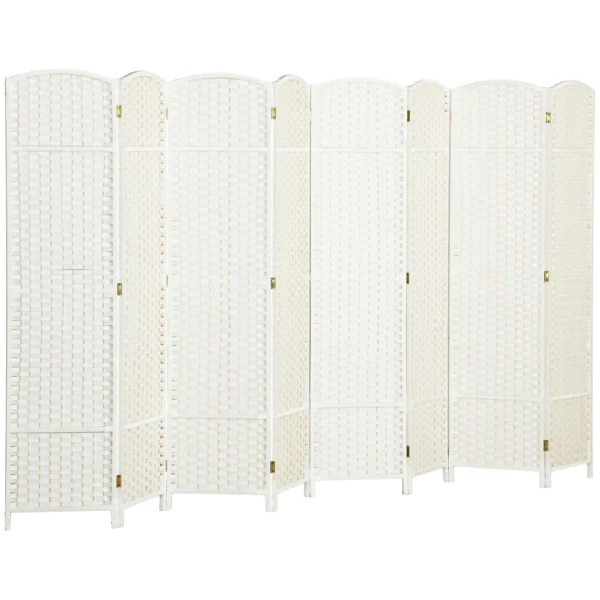8 delige Kamerverdeler, Opvouwbare Privacy Scherm, Privacy Wand Voor Woonkamer, Slaapkamer, Thuiskantoor, Wit