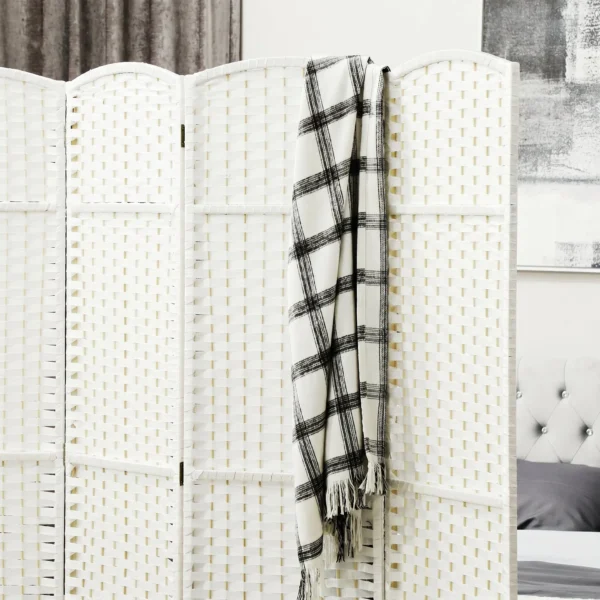8 delige Kamerverdeler, Opvouwbare Privacy Scherm, Privacy Wand Voor Woonkamer, Slaapkamer, Thuiskantoor, Wit
