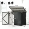 Afvalcontainerbox Voor 2 Containers Afsluitbare Afvalcontainerbekleding Met Opklapbaar Deksel Donkergrijs