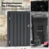 Afvalcontainerbox Voor 2 Containers Afsluitbare Afvalcontainerbekleding Met Opklapbaar Deksel Donkergrijs