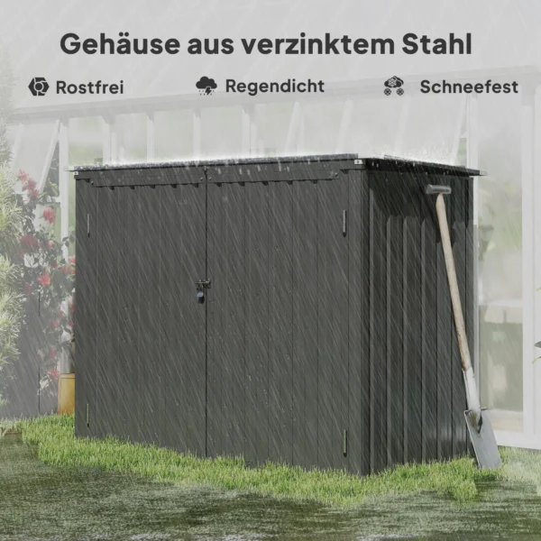 Afvalcontainerbox Voor 2 Containers Afsluitbare Afvalcontainerbekleding Met Opklapbaar Deksel Donkergrijs