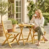 Balkonmeubelset 3 delig Polyrattan Hout Inklapbaar Tuinmeubelset Met Tafel 2 Stoelen, Ademend