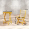Balkonmeubelset 3 delig Polyrattan Hout Inklapbaar Tuinmeubelset Met Tafel 2 Stoelen, Ademend