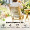 Balkonmeubelset 3 delig Polyrattan Hout Inklapbaar Tuinmeubelset Met Tafel 2 Stoelen, Ademend