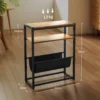 Bijzettafel, Salontafel Met 3 laags Opbergruimte, V vormige Tijdschriftenhouder 43 X 18 X 56 Cm, Rustiek Bruin
