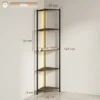 Boekenkast Met 5 Verdiepingen Hoekplank Met LED verlichting Voor Woonkamer, Slaapkamer, Kantoor, Rustiek Bruin