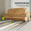 Brandhoutschuur, Brandhoutonderstand, Staal, Verhoogde Vloer, Schuin Dak, 213 X 66,5 X 150 Cm, Groen