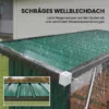 Brandhoutschuur, Brandhoutonderstand, Staal, Verhoogde Vloer, Schuin Dak, 213 X 66,5 X 150 Cm, Groen