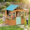 Buitenspeelhuis Voor Kinderen Met Verkoopbalie, Plantenbak, Krijtbord, Doeldoek, 4 Ballen 142 X 120 X 141,5 Cm Meerkleurig
