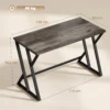 Bureau Computertafel 120x60cm Bureautafel Met Z vormige Metalen Voet, Houtlook, Industrieel Ontwerp Voor Kantoor, Grijs