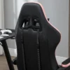 Bureaustoel, Gamingstoel, 1 Hoofdsteun, 1 Lendensteun, Roze + Zwart