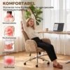 Bureaustoel Met Verstelbare Hoofdsteun, Ergonomische Bureaustoel, Kantelfunctie, In Hoogte Verstelbaar, Bruin