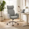 Bureaustoel Met Verstelbare Hoofdsteun, Ergonomische Bureaustoel, Kantelfunctie, In Hoogte Verstelbaar, Donkergrijs