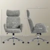 Bureaustoel Met Verstelbare Hoofdsteun, Ergonomische Bureaustoel, Kantelfunctie, In Hoogte Verstelbaar, Donkergrijs