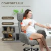Bureaustoel Met Verstelbare Hoofdsteun, Ergonomische Bureaustoel, Kantelfunctie, In Hoogte Verstelbaar, Donkergrijs