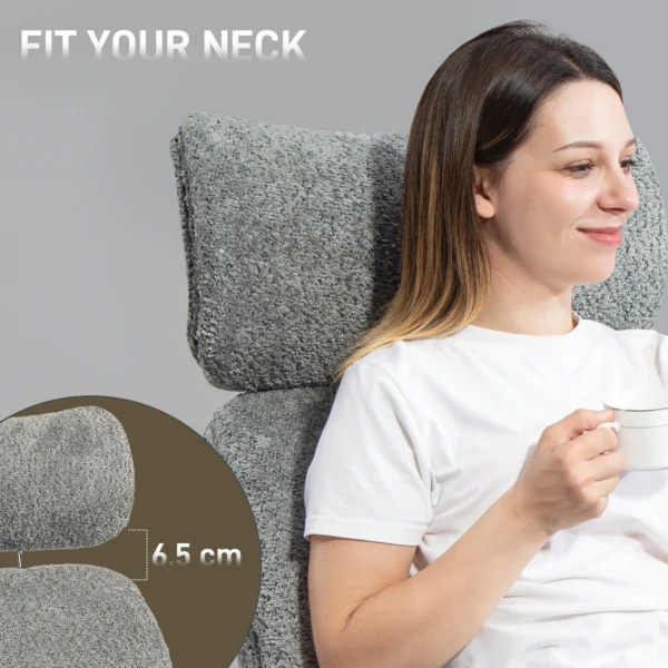 Bureaustoel Met Verstelbare Hoofdsteun, Ergonomische Bureaustoel, Kantelfunctie, In Hoogte Verstelbaar, Donkergrijs