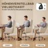 Bureaustoel Met Voetensteun, Ergonomische Draaistoel Met Kantelfunctie, Verstelbare Hoge Rugleuning, Sneeuwvlokkenstof
