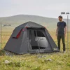 Campingtent Voor 2 Personen 3000mm Waterdicht & Winddicht Koepeltent Met 2 Deuren 2 Gaasramen 2 Zijramen Draagtas