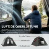 Campingtent Voor 2 Personen 3000mm Waterdicht & Winddicht Koepeltent Met 2 Deuren 2 Gaasramen 2 Zijramen Draagtas
