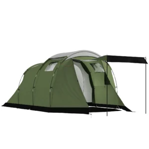Campingtent Voor 3 4 Personen Stabiel 3000mm Waterdicht Familietent Met Slaapcabine Voorkamer Woonruimte Groen