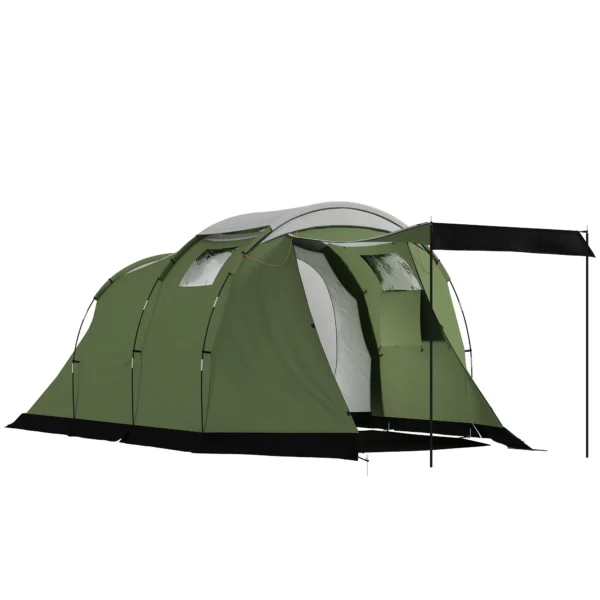 Campingtent Voor 3 4 Personen Stabiel 3000mm Waterdicht Familietent Met Slaapcabine Voorkamer Woonruimte Groen