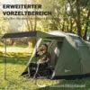 Campingtent Voor 3 4 Personen Stabiel 3000mm Waterdicht Familietent Met Slaapcabine Voorkamer Woonruimte Groen