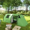 Campingtent Voor 3 4 Personen Stabiel Waterdicht Familietent Met Slaapkamer Woonkamer 3000mm Waterkolom Donkergroen