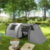 Campingtent Voor 3 4 Personen Stabiel Waterdicht Familietent Met Slaapkamer Woonkamer 3000mm Waterkolom Grijs