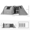 Campingtent Voor 3 4 Personen Stabiel Waterdicht Familietent Met Slaapkamer Woonkamer 3000mm Waterkolom Grijs