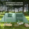 Campingtent Voor 3 4 Personen Stabiel Waterdicht Familietent Met Slaapkamer Woonkamer 3000mm Waterkolom Grijs