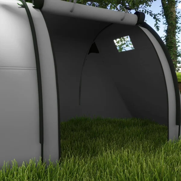 Campingtent Voor 3 4 Personen Stabiel Waterdicht Familietent Met Slaapkamer Woonkamer 3000mm Waterkolom Grijs