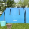 Campingtent Voor 3 4 Personen Stabiel Waterdicht Familietent Met Slaapkamer Woonkamer 3000mm Waterkolom Hemelsblauw