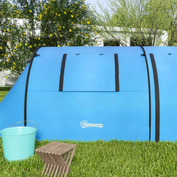 Campingtent Voor 3 4 Personen Stabiel Waterdicht Familietent Met Slaapkamer Woonkamer 3000mm Waterkolom Hemelsblauw