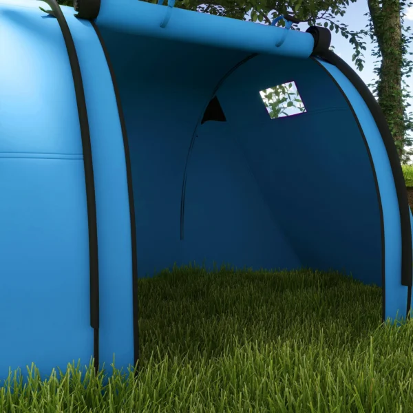 Campingtent Voor 3 4 Personen Stabiel Waterdicht Familietent Met Slaapkamer Woonkamer 3000mm Waterkolom Hemelsblauw