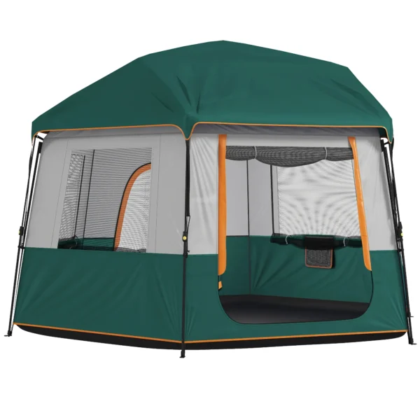 Campingtent Voor 4 6 Personen Stabiel 3000mm Waterdicht Familietent Met Afneembare Bovenste Afdekking UV30+ Bescherming Groen
